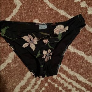 Shade & Shore Black Floral Bikini Bottom
